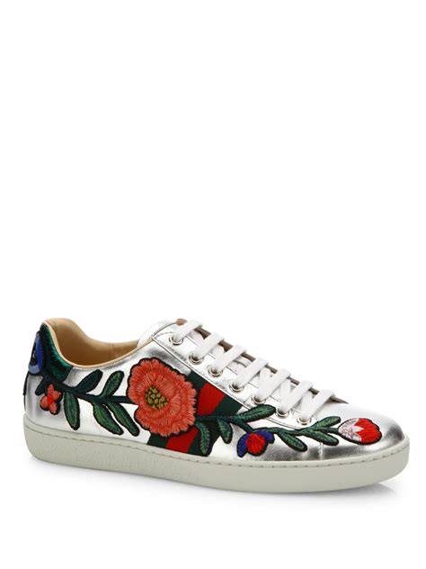 embrode3d rose gucci shoes|gucci ace flower shoes.